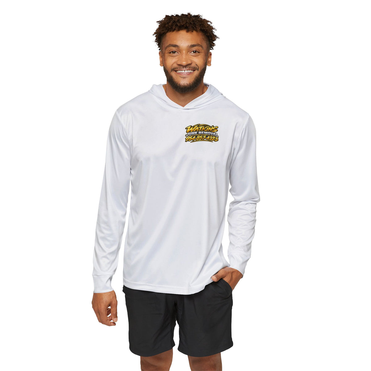 Custom Logo Hoodie — Men’s Sports Warmup Hoodie with Phone Number
