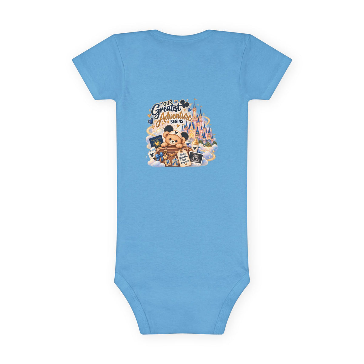Custom Baby Short Sleeve Onesie – Disney Family Vacation Character Design