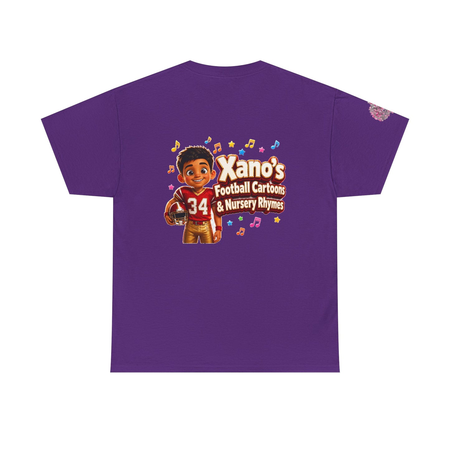 Kids Cartoon Football Tee — “Xano #34: Heart of a Champion” Cartoon Jersey