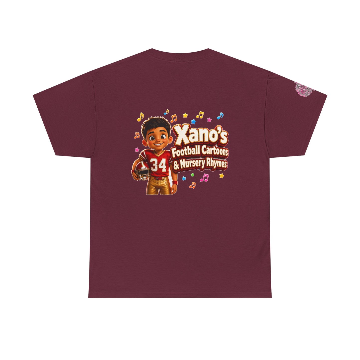 Kids Cartoon Football Tee — “Xano #34: Heart of a Champion” Cartoon Jersey