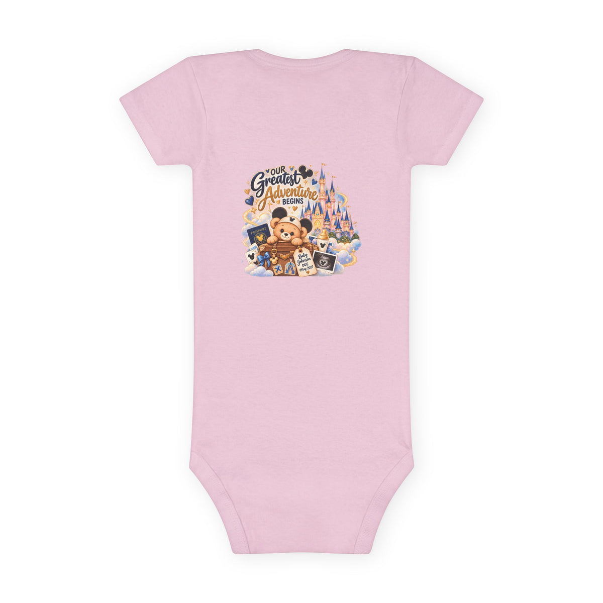 Custom Baby Short Sleeve Onesie – Disney Family Vacation Character Design