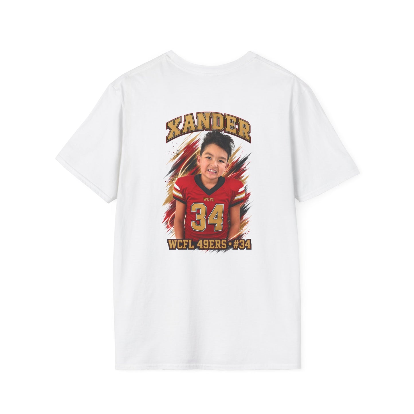 49ers WCFL Football Tee — Ultimate Division Jersey Shirt (Number 34 Xander)