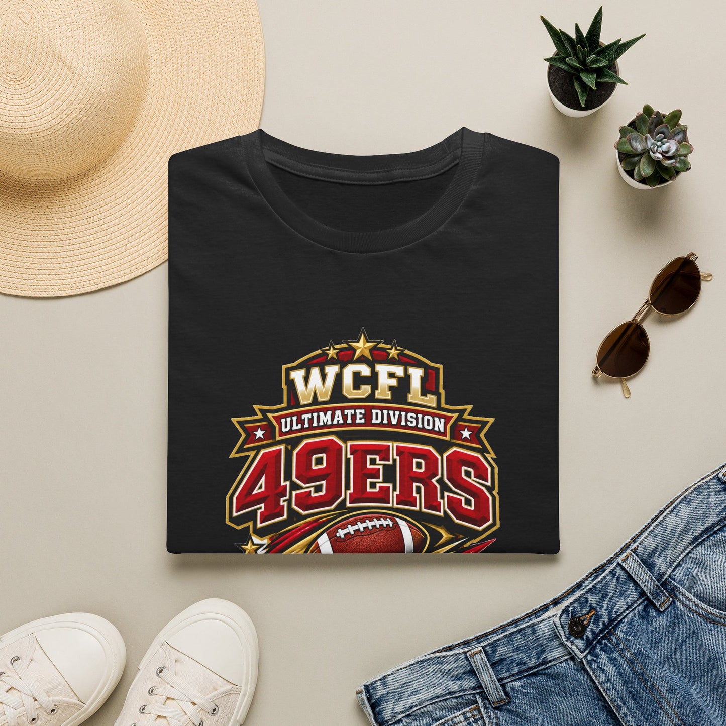 49ers WCFL Football Tee — Ultimate Division Jersey Shirt (Number 34 Xander)