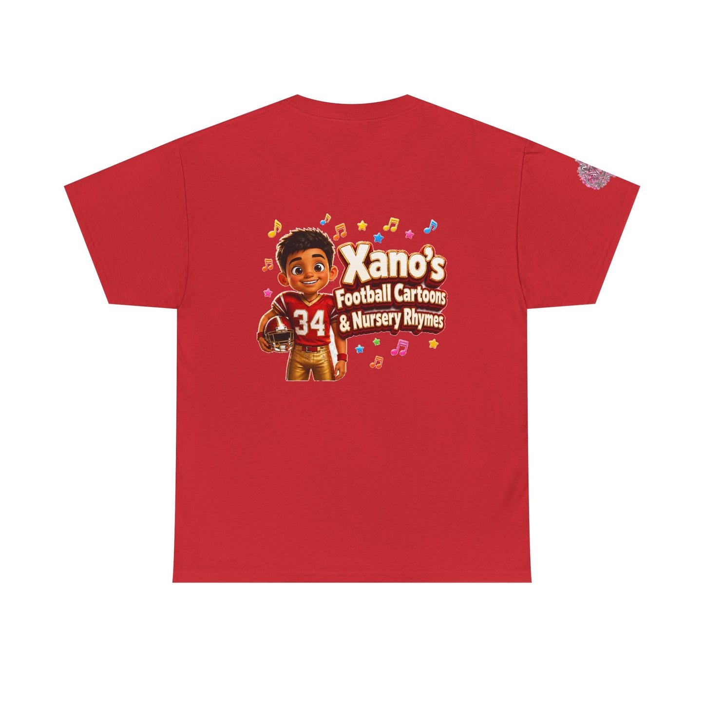 Kids Cartoon Football Tee — “Xano #34: Heart of a Champion” Cartoon Jersey
