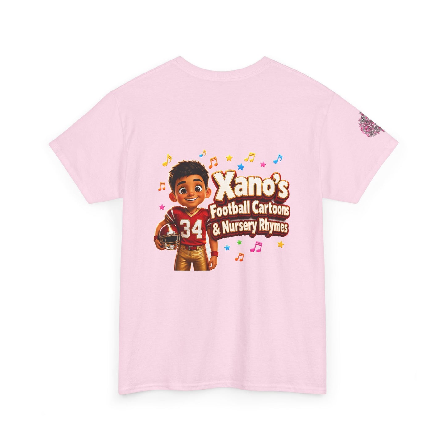 Kids Cartoon Football Tee — “Xano #34: Heart of a Champion” Cartoon Jersey