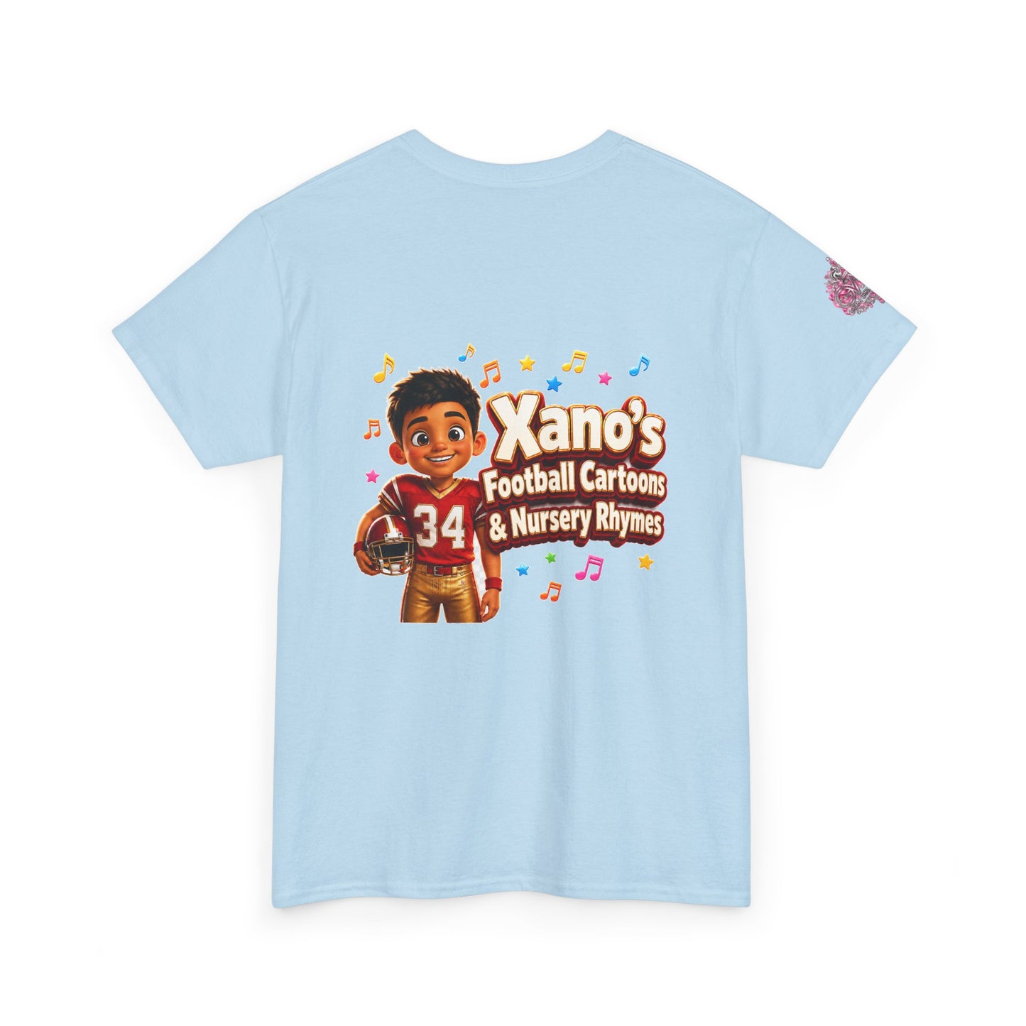 Kids Cartoon Football Tee — “Xano #34: Heart of a Champion” Cartoon Jersey
