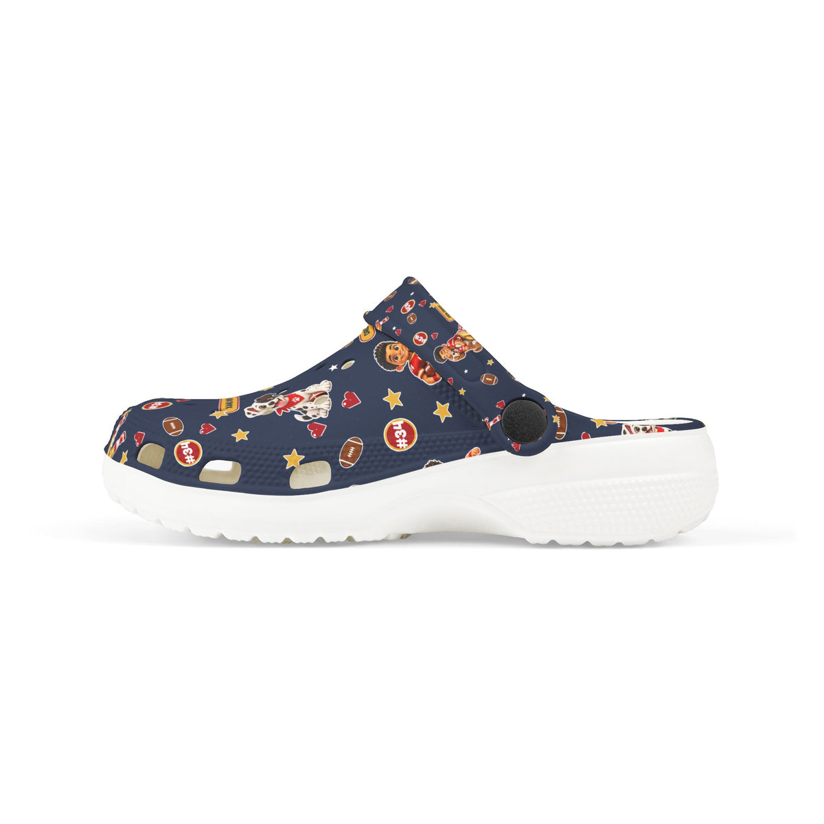 Kids Navy Puppy Pattern EVA Foam Clogs – Cute Dog Print Slip-On Shoes