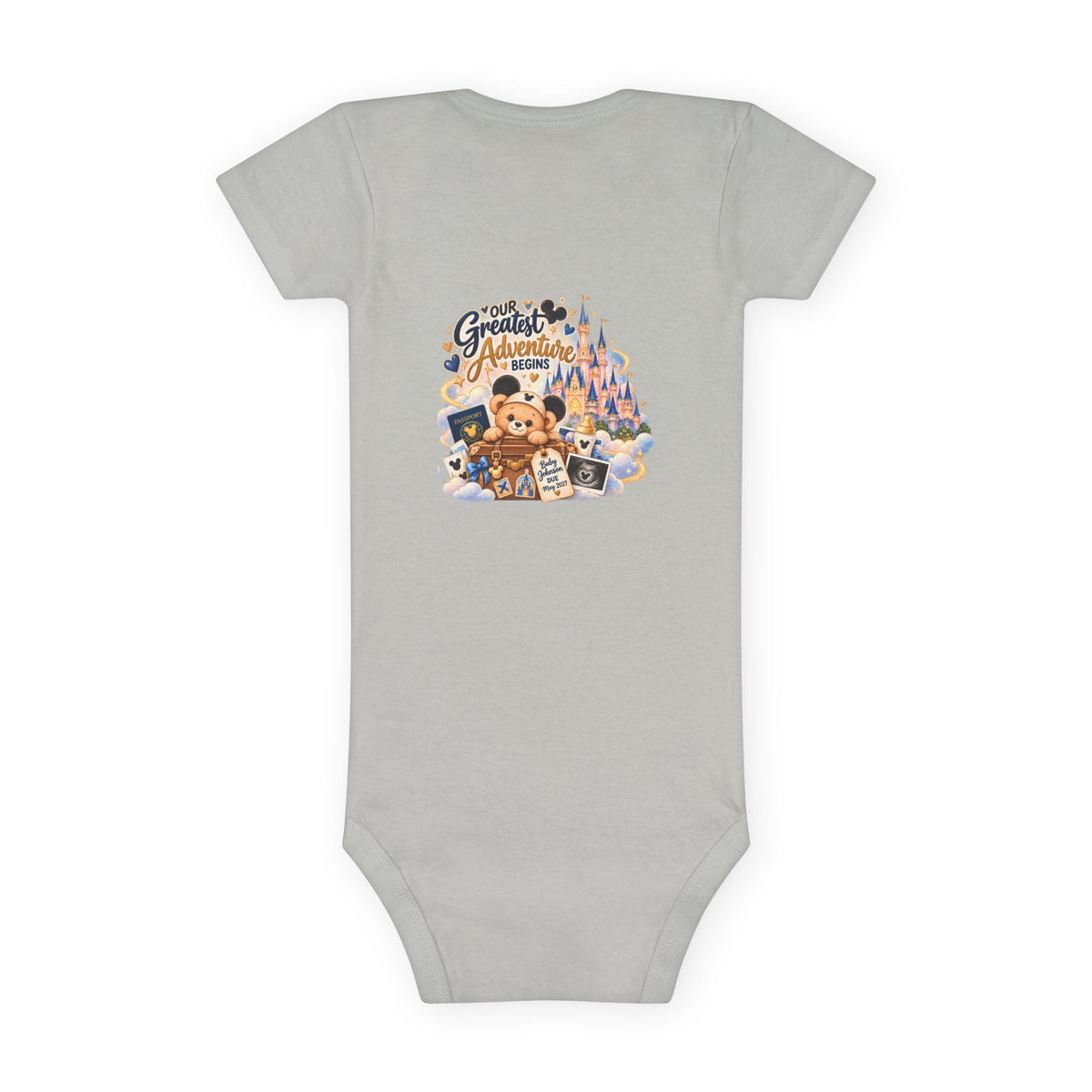 Custom Baby Short Sleeve Onesie – Disney Family Vacation Character Design