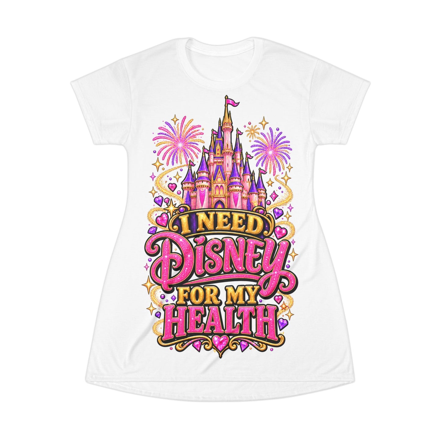 Disney RN T‑Shirt Dress — "I Need Disney for My Health" Nurse Approved Magical Medicine Dress