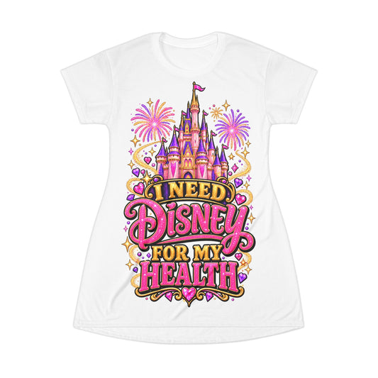 Disney RN T‑Shirt Dress — "I Need Disney for My Health" Nurse Approved Magical Medicine Dress