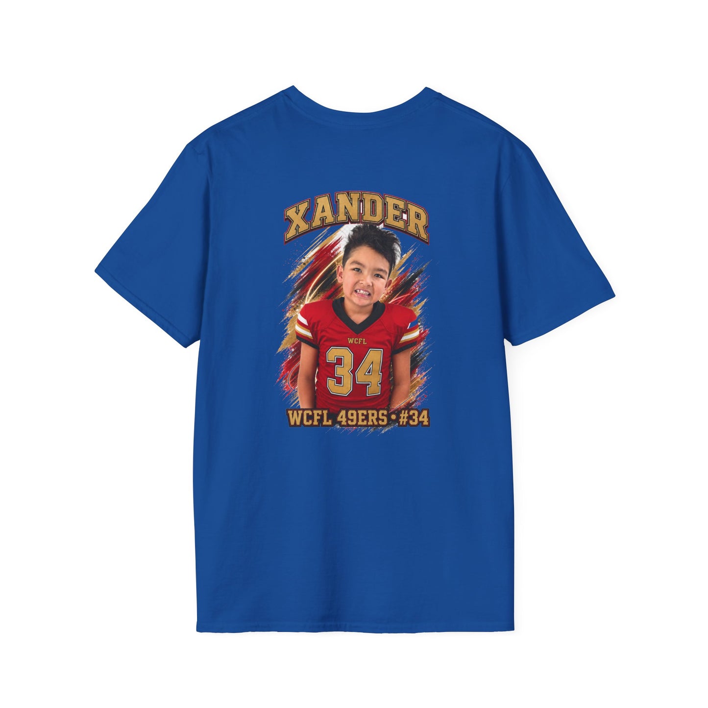 49ers WCFL Football Tee — Ultimate Division Jersey Shirt (Number 34 Xander)