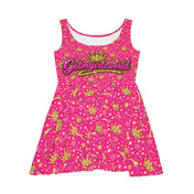 Getmgirlzworld Pink Sparkle and Crown Skater Dress