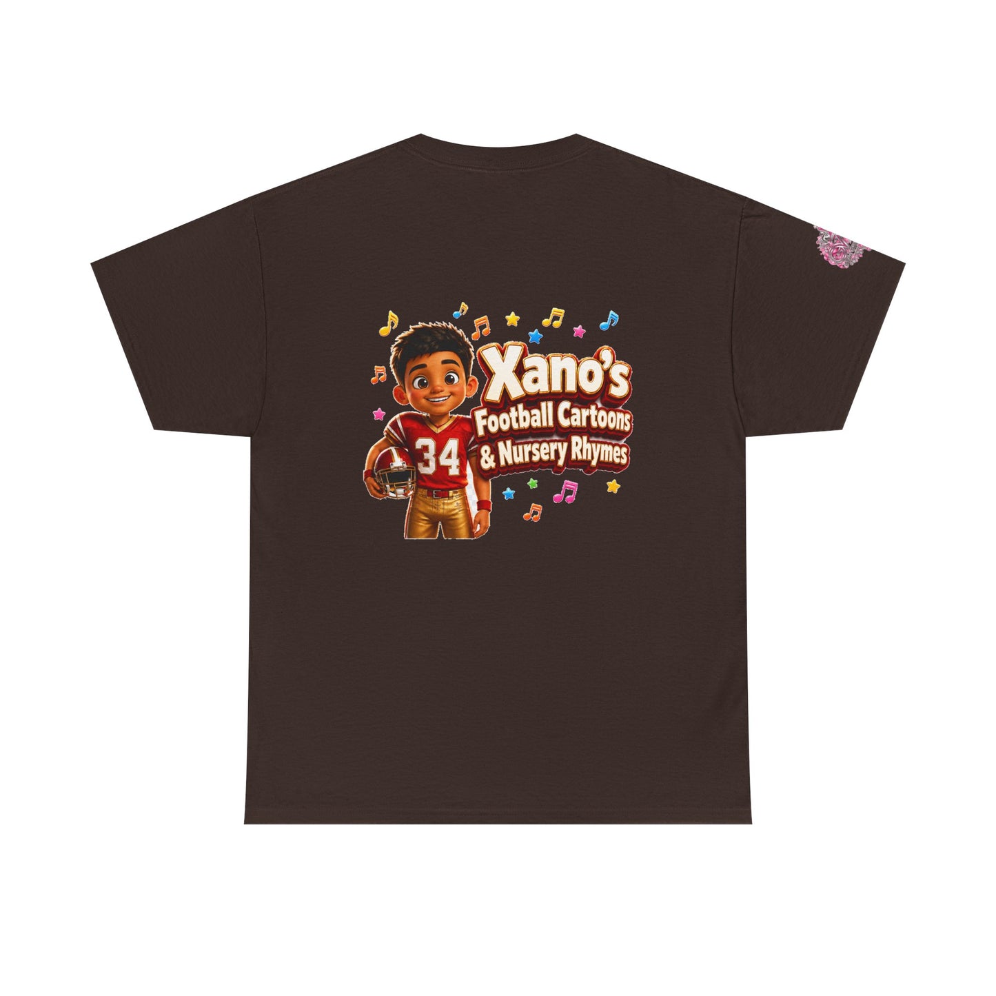 Kids Cartoon Football Tee — “Xano #34: Heart of a Champion” Cartoon Jersey