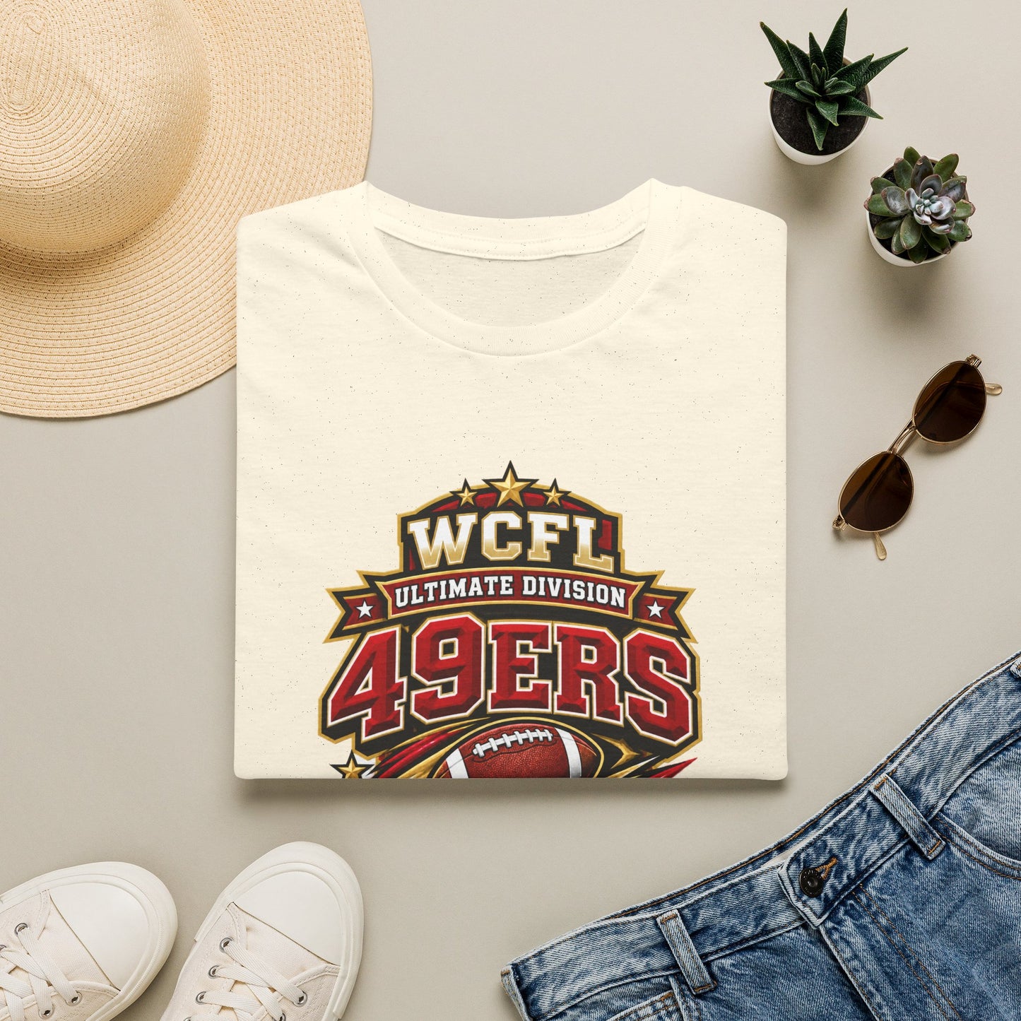 49ers WCFL Football Tee — Ultimate Division Jersey Shirt (Number 34 Xander)