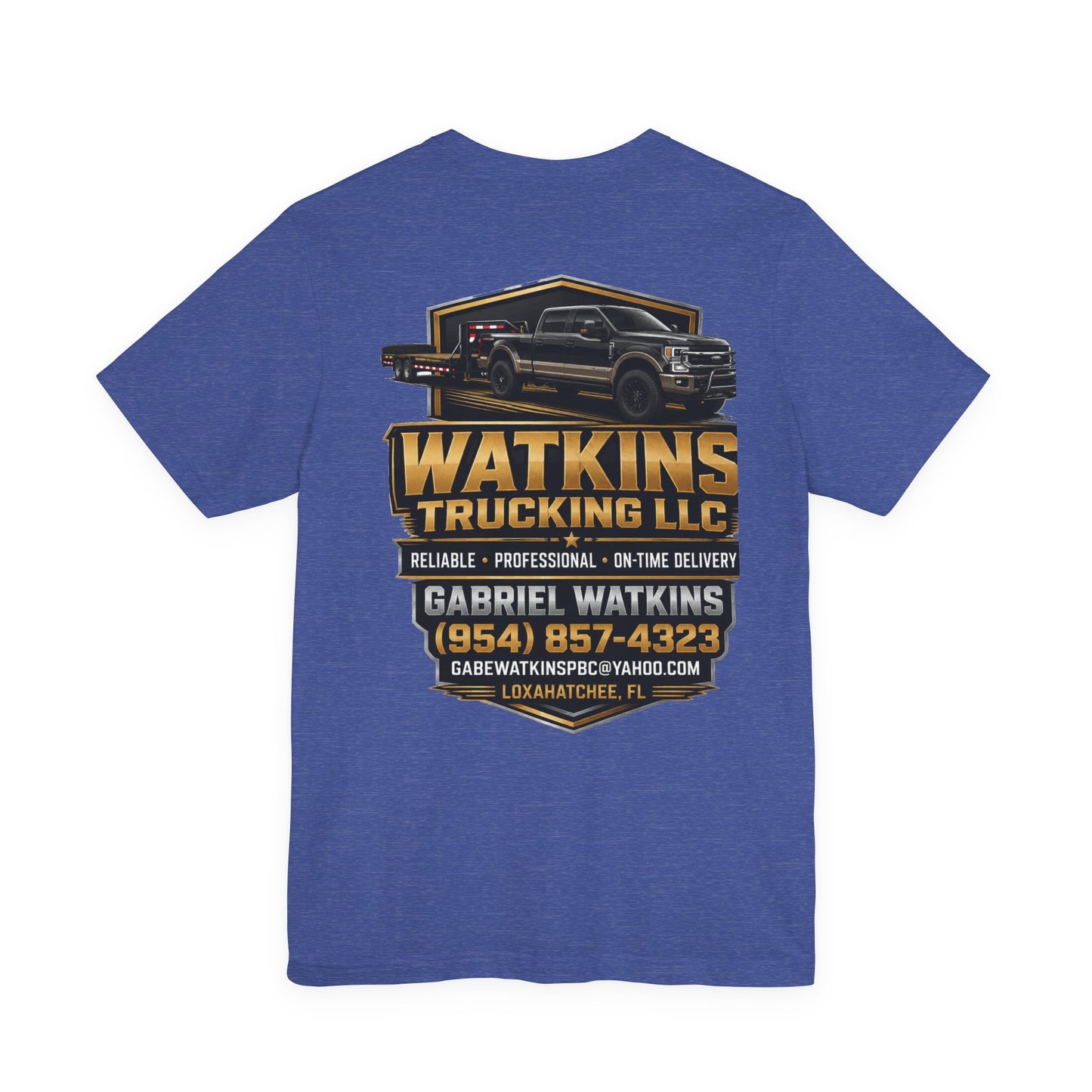 Watkins Trucking LLC Logo T‑Shirt — Gabriel Watkins Contact Graphic Tee
