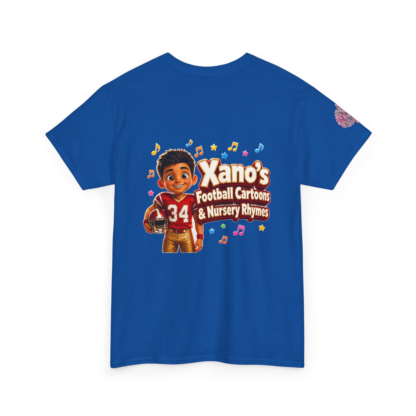 Kids Cartoon Football Tee — “Xano #34: Heart of a Champion” Cartoon Jersey
