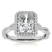 14k Gold Moissanite Emerald Shape Ring – LR00204