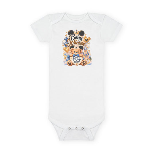 Custom Baby Short Sleeve Onesie – Disney Family Vacation Character Design