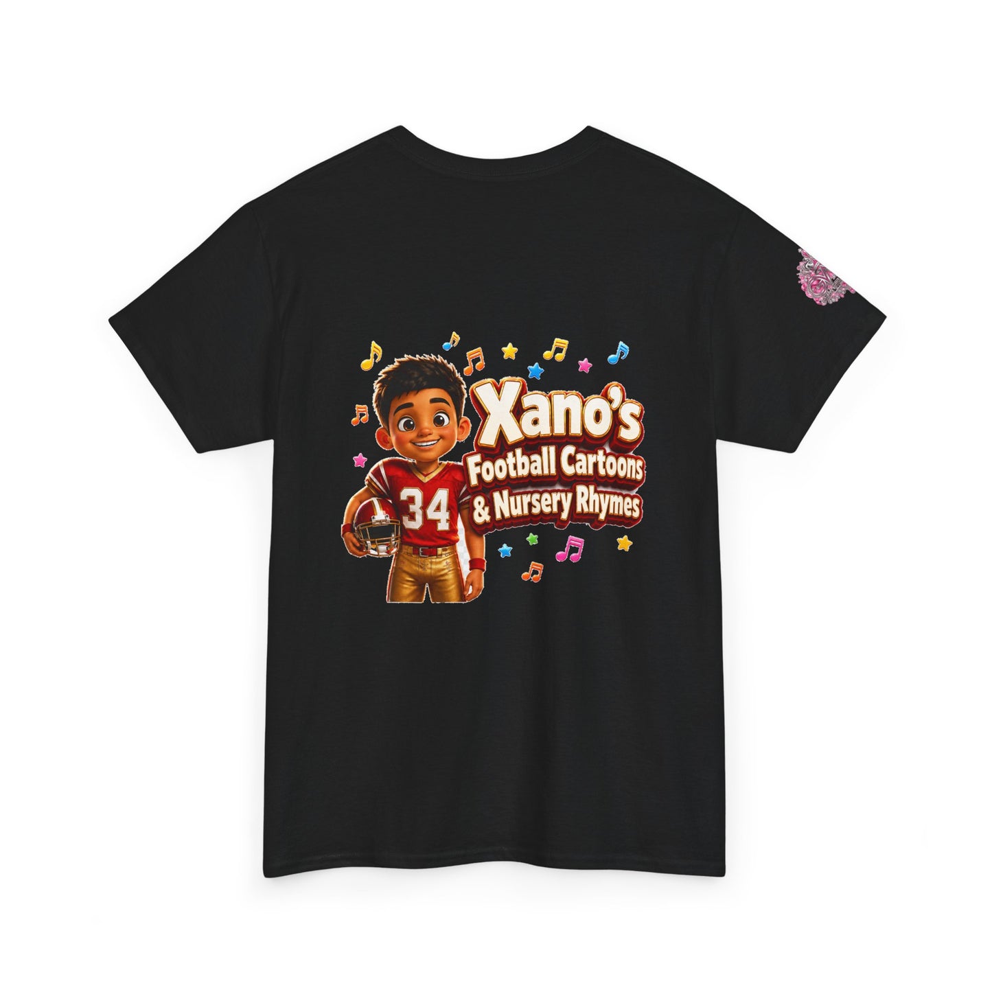 Kids Cartoon Football Tee — “Xano #34: Heart of a Champion” Cartoon Jersey