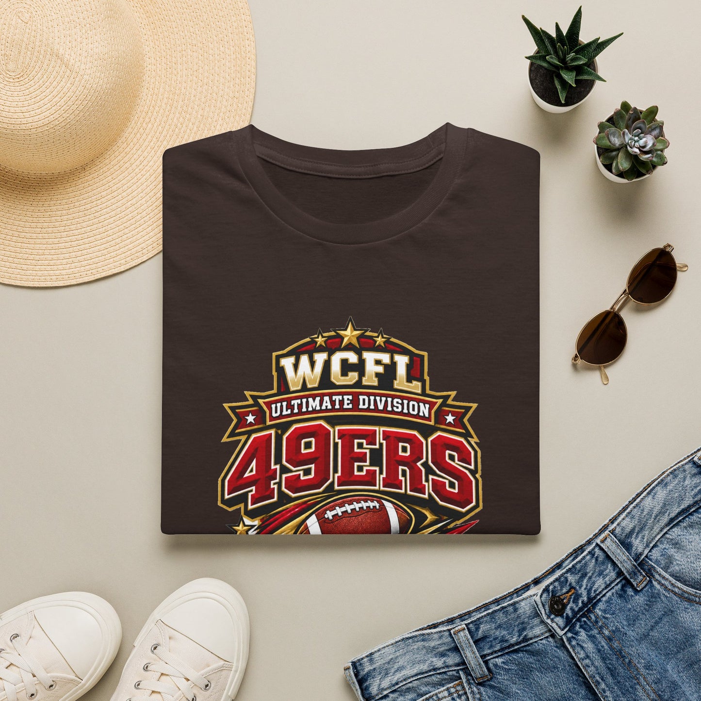 49ers WCFL Football Tee — Ultimate Division Jersey Shirt (Number 34 Xander)