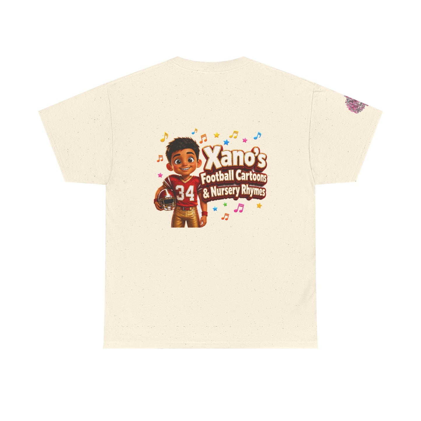 Kids Cartoon Football Tee — “Xano #34: Heart of a Champion” Cartoon Jersey