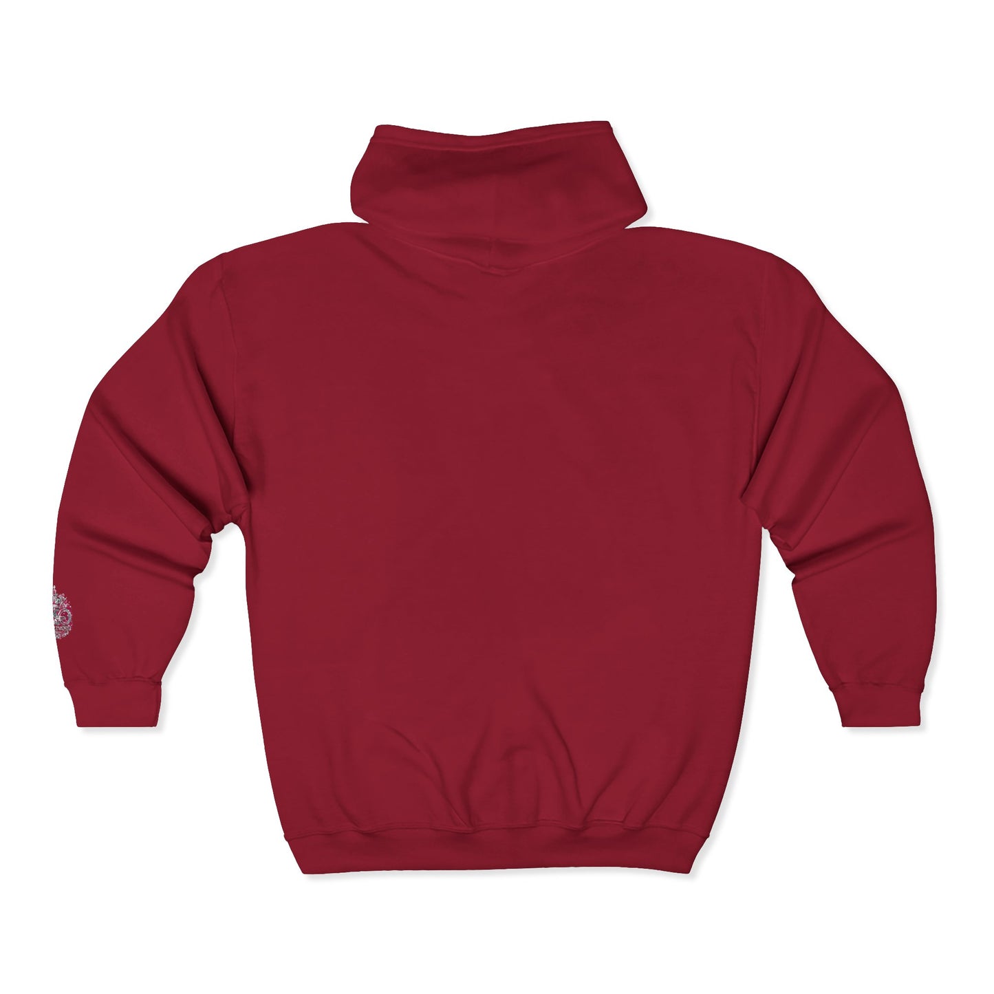 Zip Hoodie with Pink Floral Mandala Chest Design