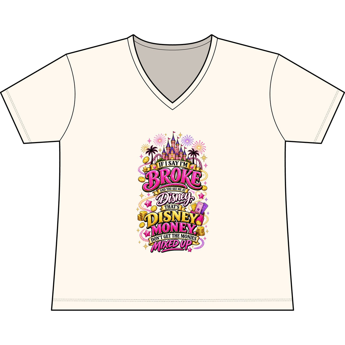 Disney Vacation Tee — "The Magic Can't" V‑Neck