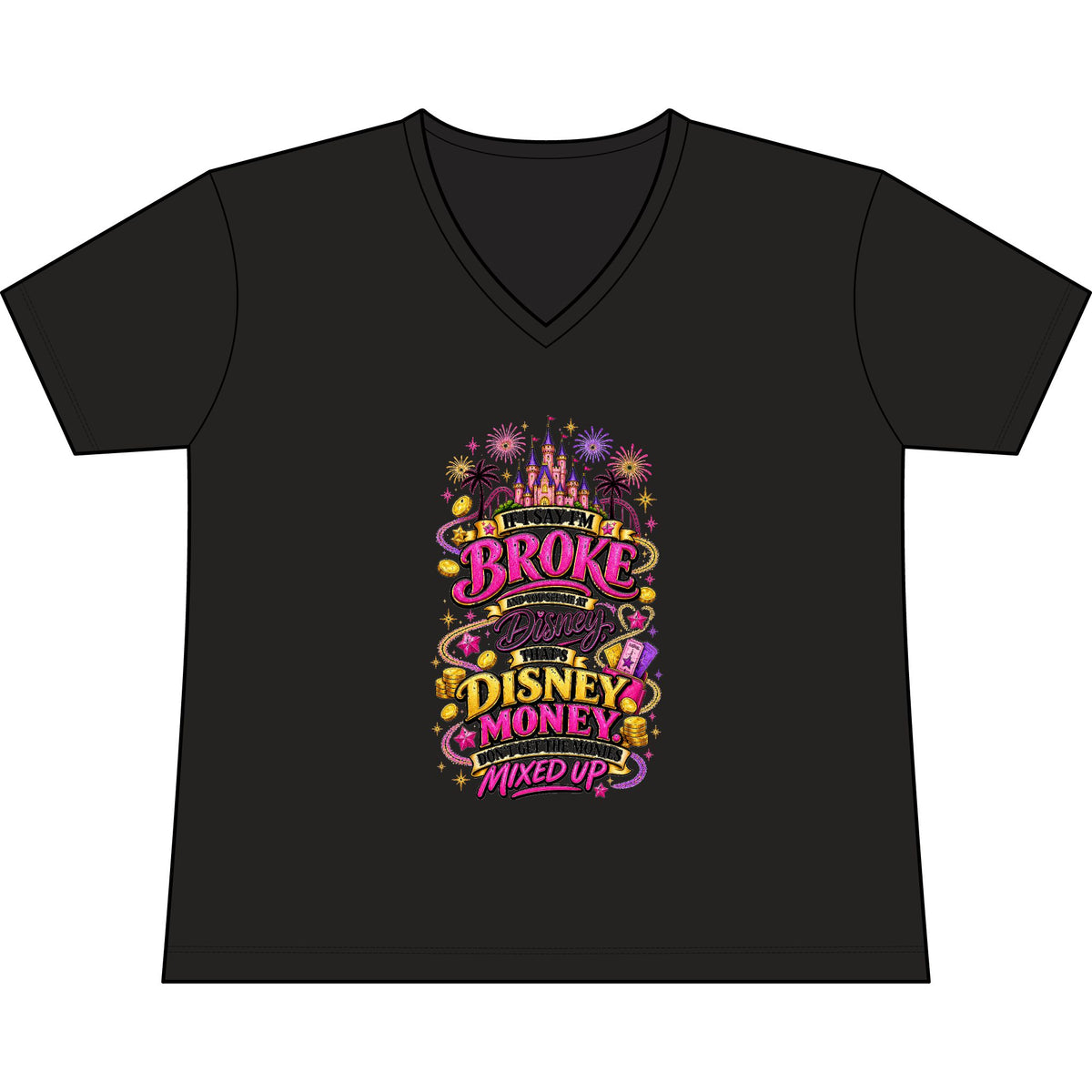 Disney Vacation Tee — "The Magic Can't" V‑Neck