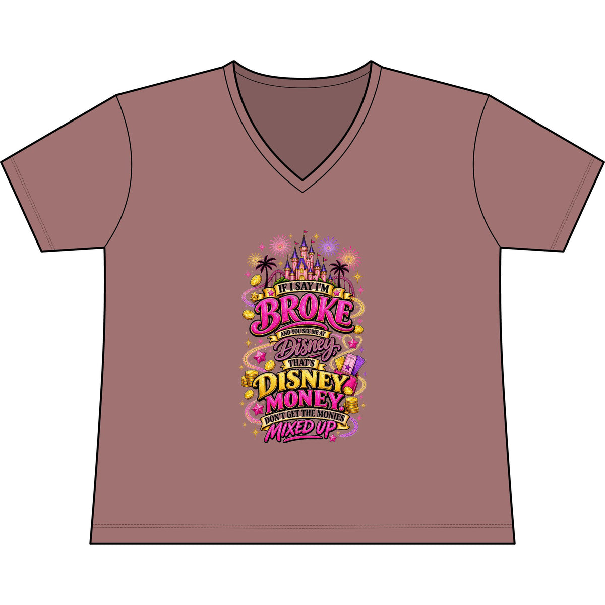 Disney Vacation Tee — "The Magic Can't" V‑Neck