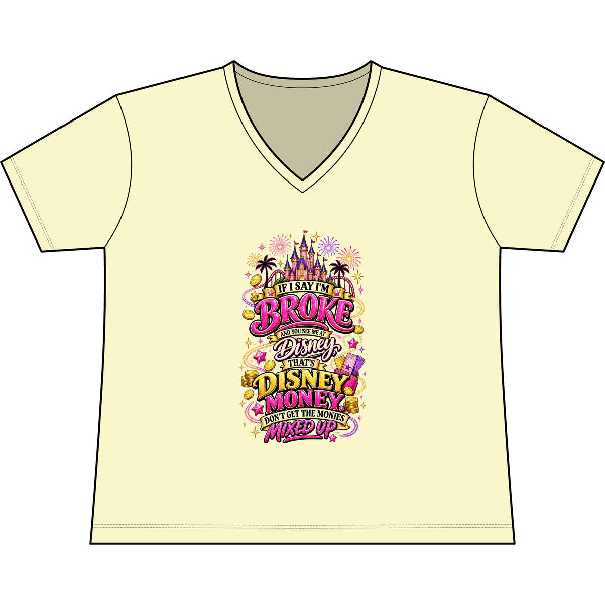 Disney Vacation Tee — "The Magic Can't" V‑Neck