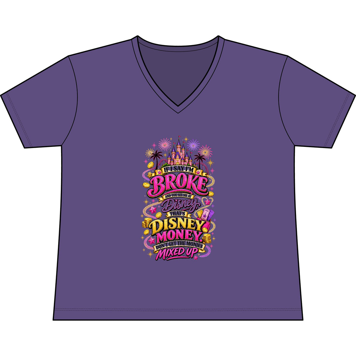 Disney Vacation Tee — "The Magic Can't" V‑Neck