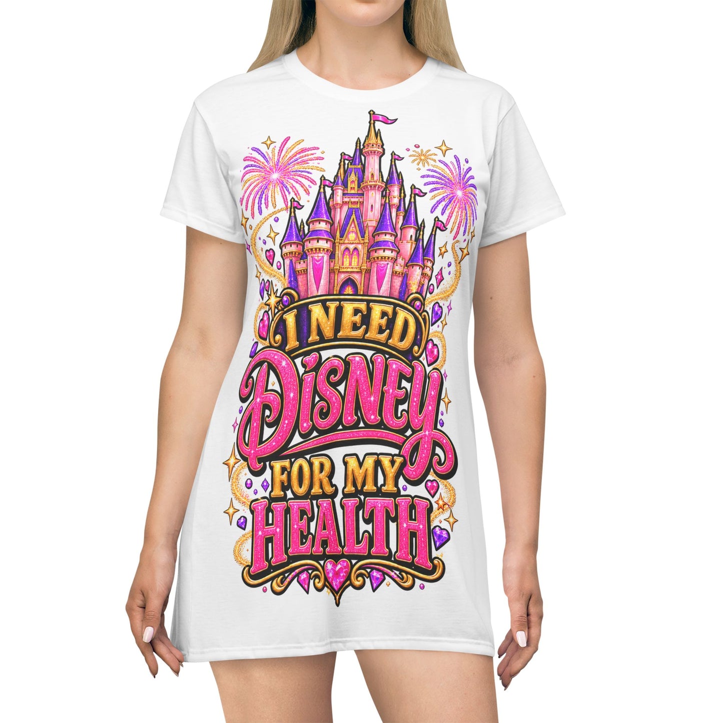 Disney RN T‑Shirt Dress — "I Need Disney for My Health" Nurse Approved Magical Medicine Dress