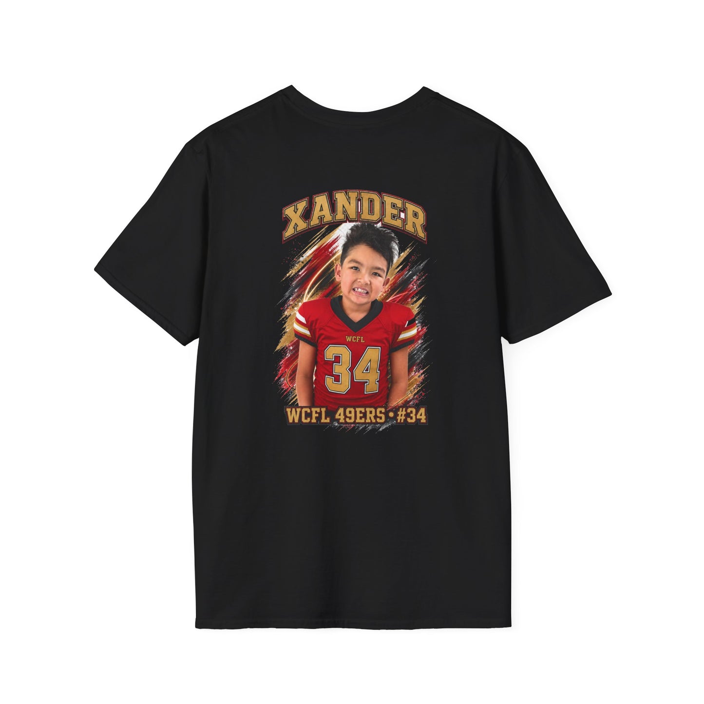 49ers WCFL Football Tee — Ultimate Division Jersey Shirt (Number 34 Xander)