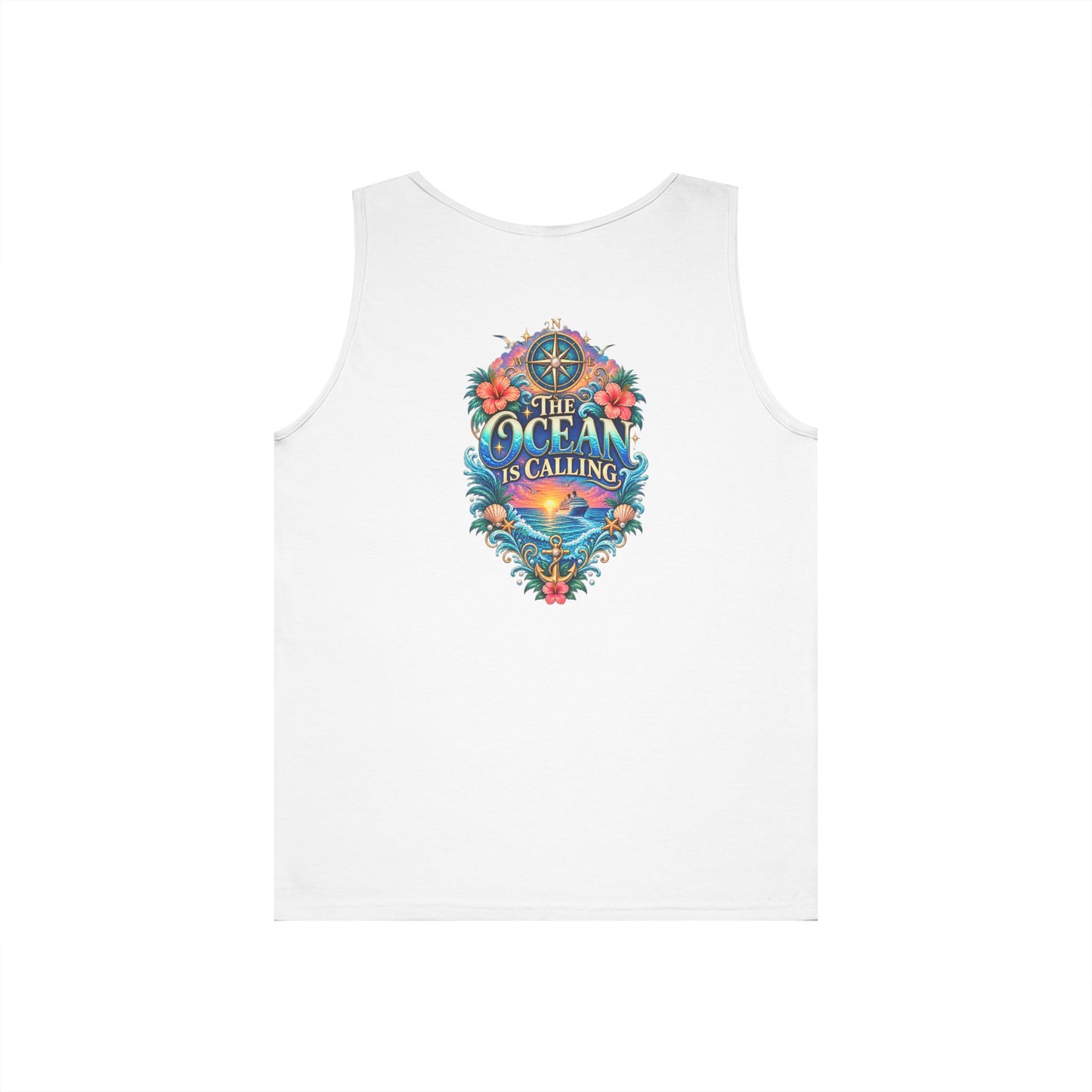 Ocean Adventure Tank - "See the Line Where the Sky Meets the Sea" Nautical Graphic Tank Top