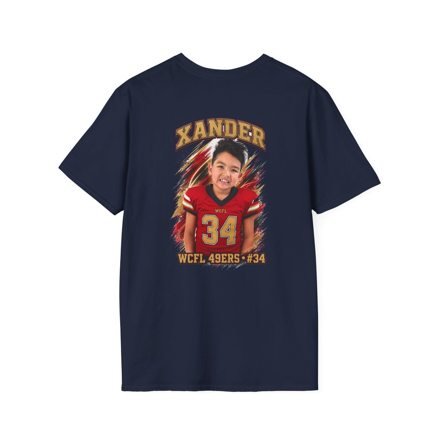 49ers WCFL Football Tee — Ultimate Division Jersey Shirt (Number 34 Xander)