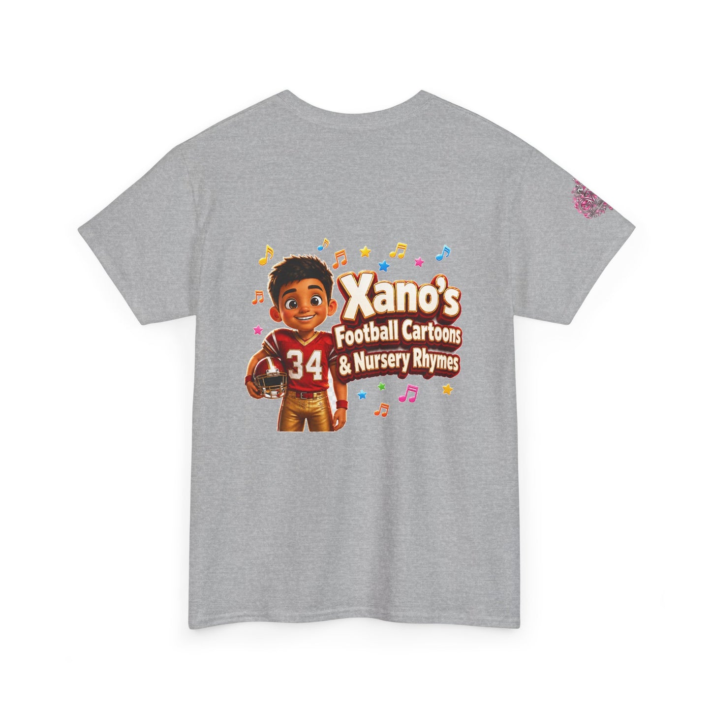 Kids Cartoon Football Tee — “Xano #34: Heart of a Champion” Cartoon Jersey