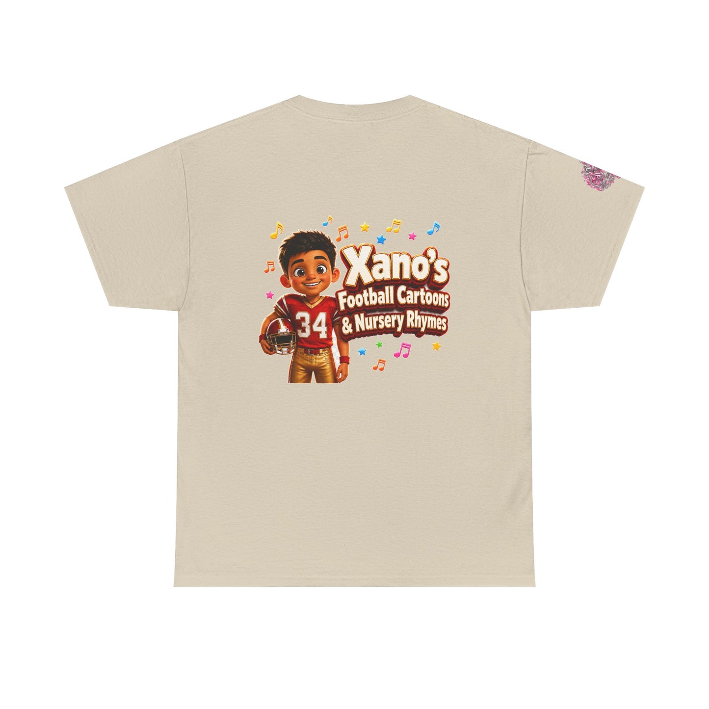 Kids Cartoon Football Tee — “Xano #34: Heart of a Champion” Cartoon Jersey