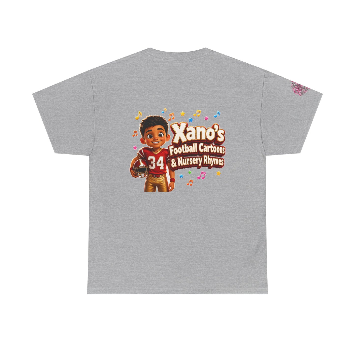 Kids Cartoon Football Tee — “Xano #34: Heart of a Champion” Cartoon Jersey