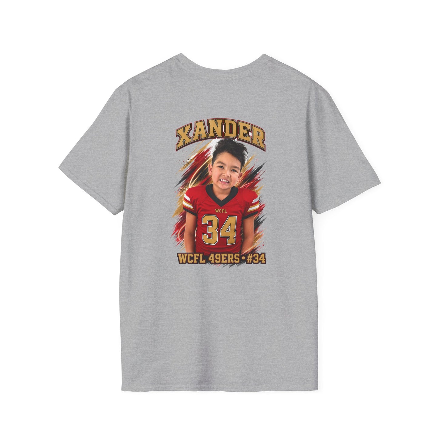49ers WCFL Football Tee — Ultimate Division Jersey Shirt (Number 34 Xander)