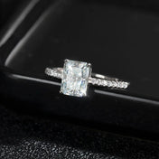 1ct 2ct 3ct D Color Radiant Moissanite Rings GRA Certified