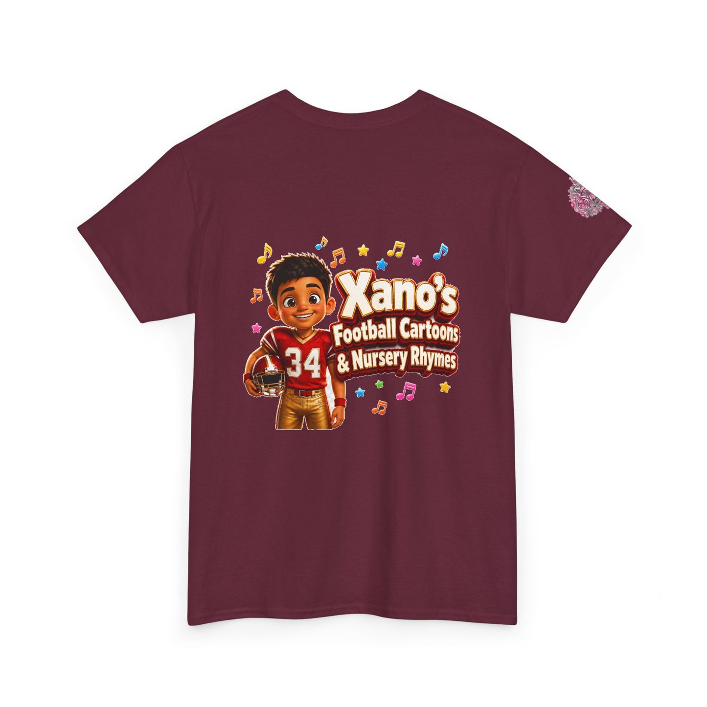 Kids Cartoon Football Tee — “Xano #34: Heart of a Champion” Cartoon Jersey