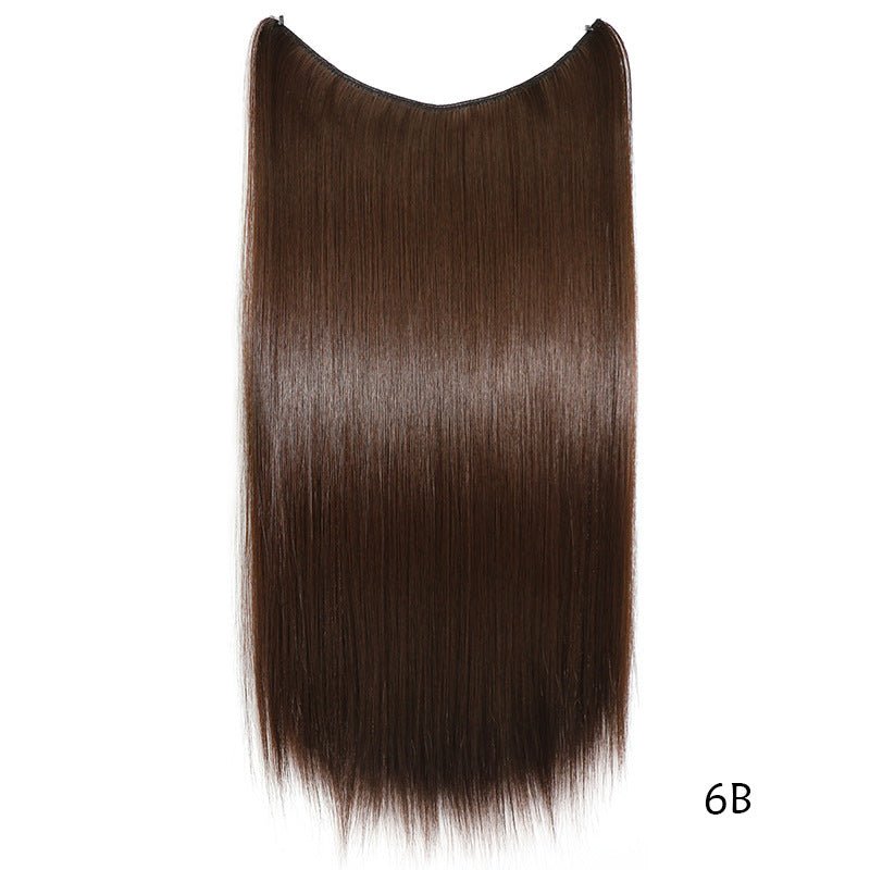 22 inches Invisible Wire No Clips in Hair Extensions Secret Fish Line Hairpieces Silky Straight Synthetic - Getmgirlzworld Shop