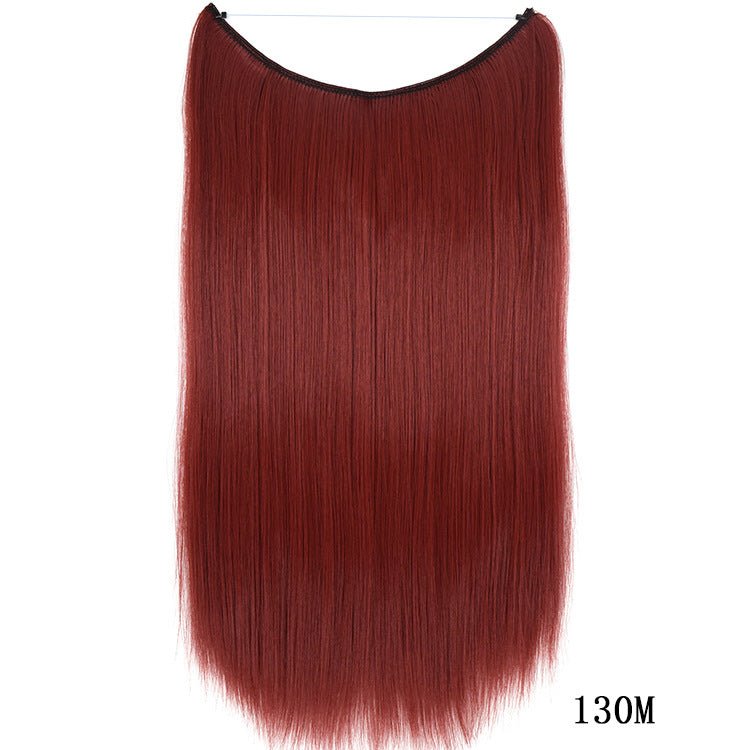 22 inches Invisible Wire No Clips in Hair Extensions Secret Fish Line Hairpieces Silky Straight Synthetic - Getmgirlzworld Shop