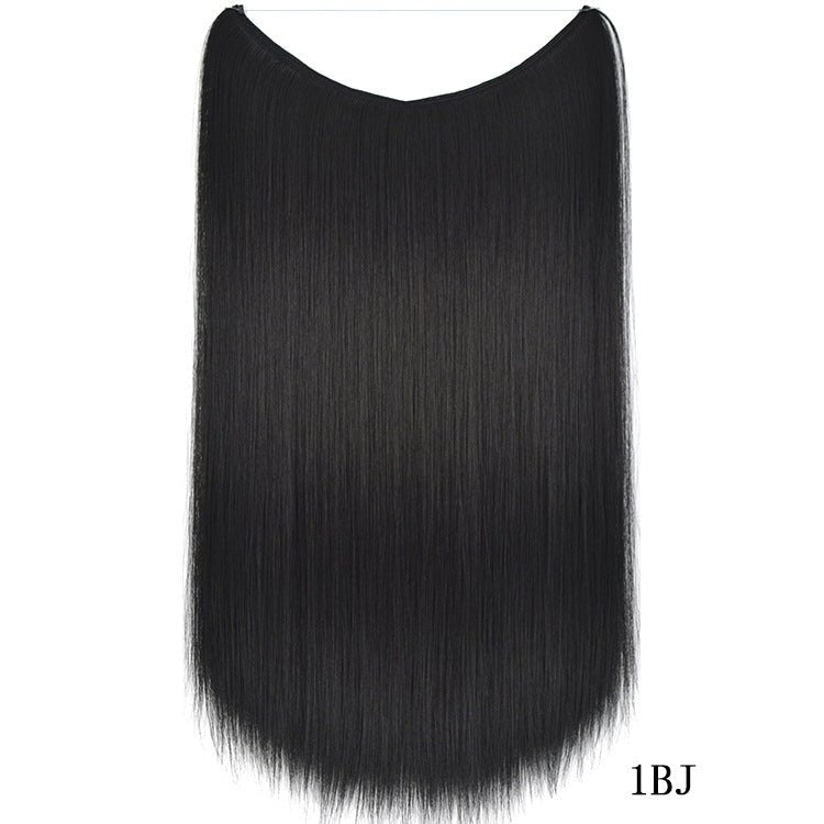 22 inches Invisible Wire No Clips in Hair Extensions Secret Fish Line Hairpieces Silky Straight Synthetic - Getmgirlzworld Shop