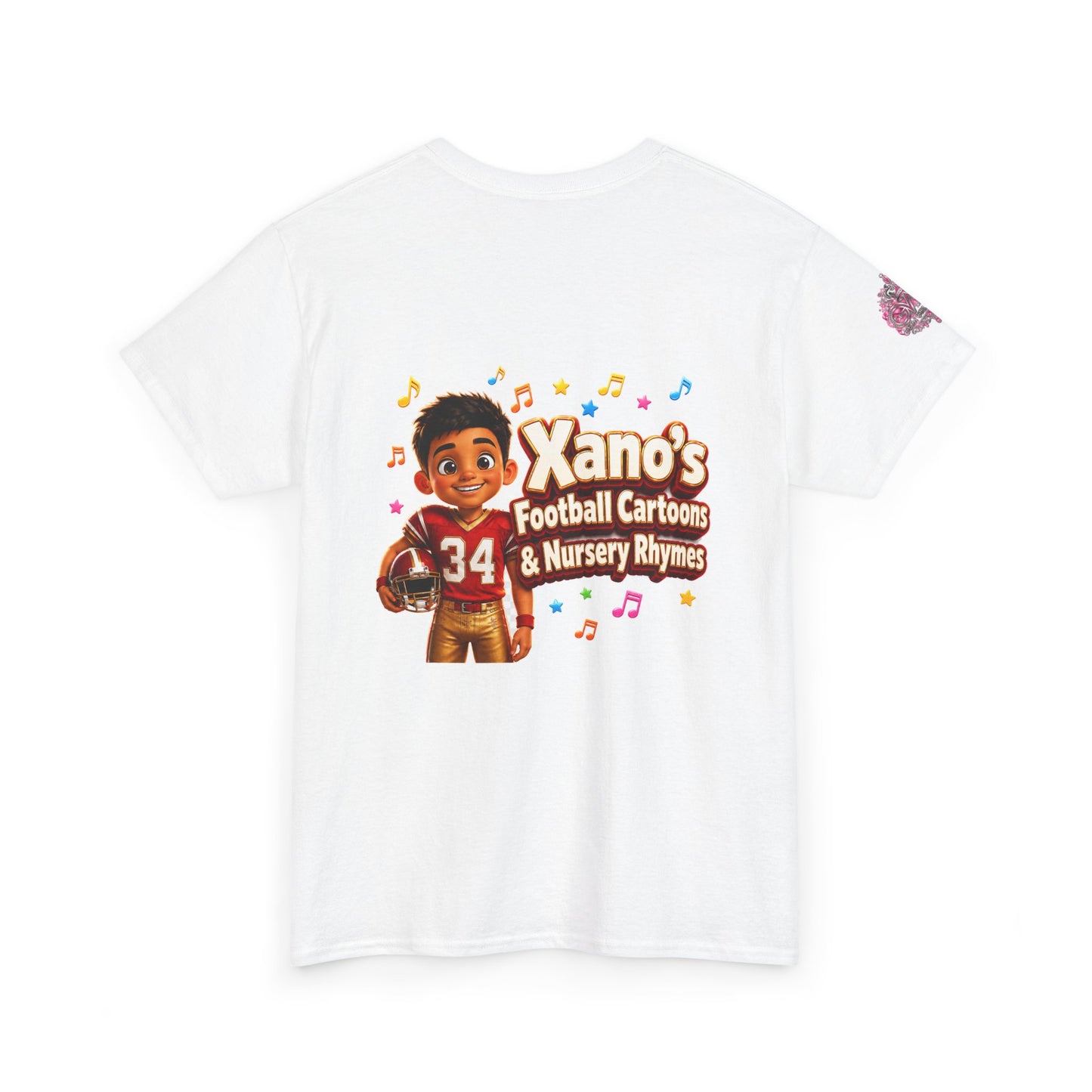 Kids Cartoon Football Tee — “Xano #34: Heart of a Champion” Cartoon Jersey