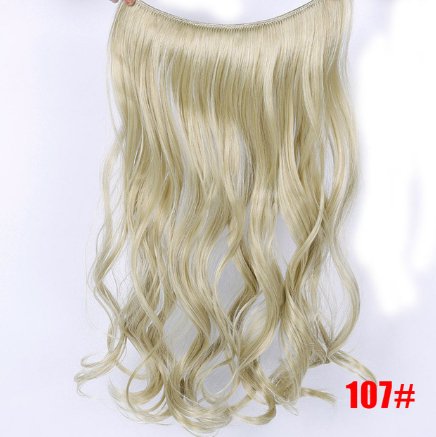 24" Invisible Wire No Clips In Hair Extensions Secret Fish Line Hairpieces Synthetic Straight Wavy Hair Extensions - Getmgirlzworld Shop