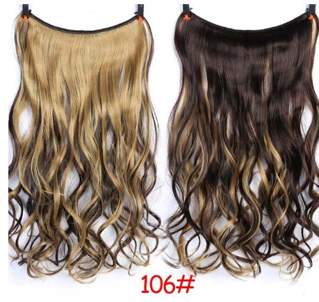 24" Invisible Wire No Clips In Hair Extensions Secret Fish Line Hairpieces Synthetic Straight Wavy Hair Extensions - Getmgirlzworld Shop