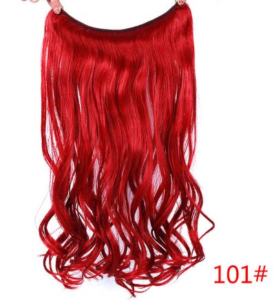 24" Invisible Wire No Clips In Hair Extensions Secret Fish Line Hairpieces Synthetic Straight Wavy Hair Extensions - Getmgirlzworld Shop