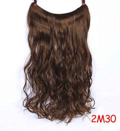 24" Invisible Wire No Clips In Hair Extensions Secret Fish Line Hairpieces Synthetic Straight Wavy Hair Extensions - Getmgirlzworld Shop