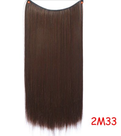 24" Invisible Wire No Clips In Hair Extensions Secret Fish Line Hairpieces Synthetic Straight Wavy Hair Extensions - Getmgirlzworld Shop